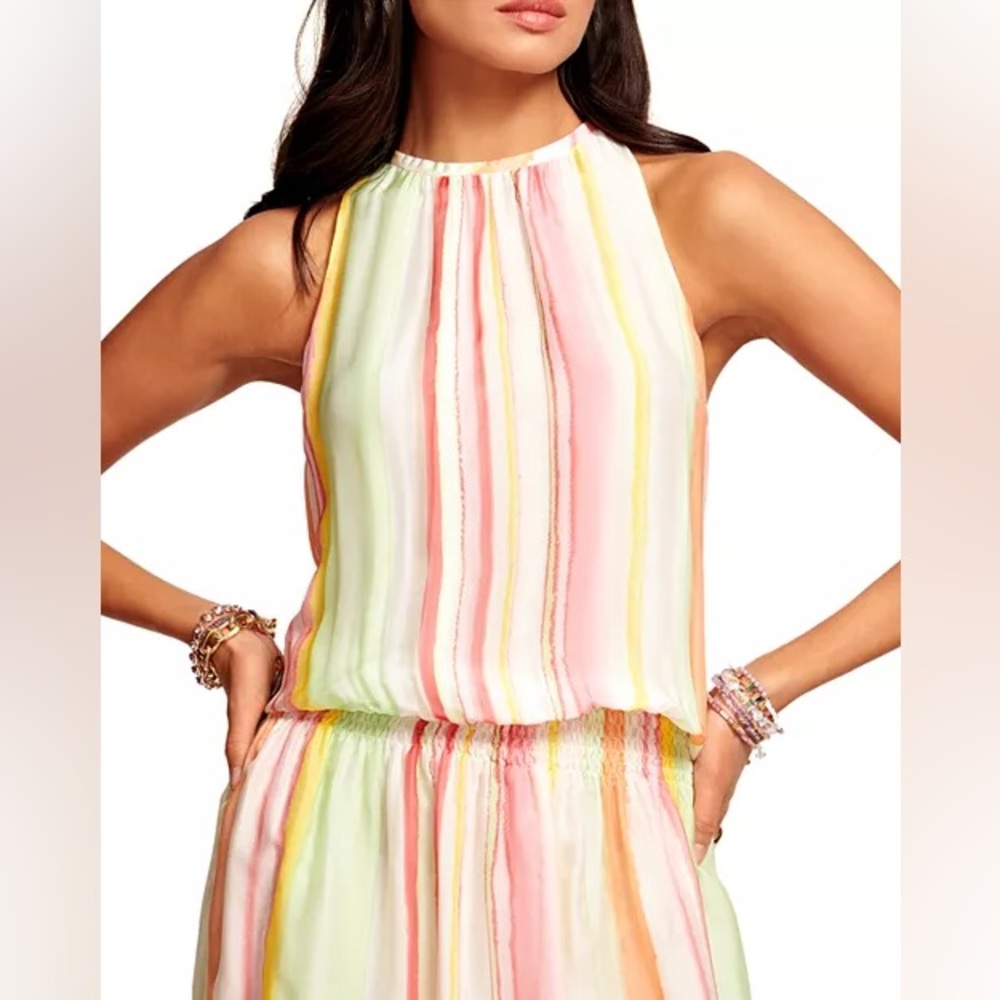 Ramy Brook Striped Sleeveless Dress in Pastel Colors